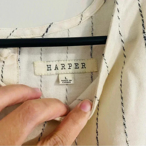 Harper Striped Tie Front  Dolman Blouse - Picture 2 of 2